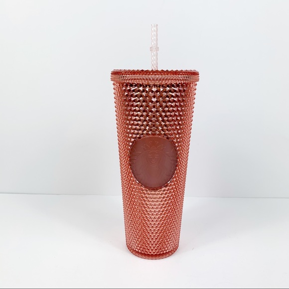 starbucks rose gold studded tumbler
